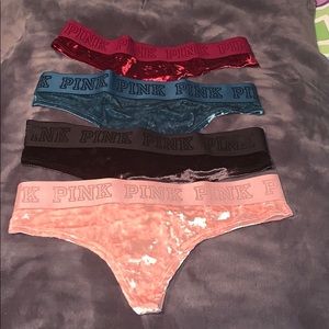 NWOT VELVET THONG COLLECTION SIZE SMALL